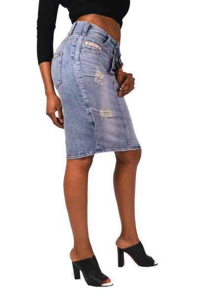 Herrlicher Jeans Rock RAYA Skirt D9661 Adagio Destroy