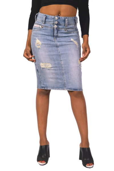 Herrlicher Jeans Rock RAYA Skirt D9661 Adagio Destroy