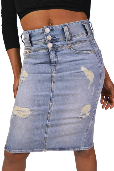 Herrlicher Jeans Rock RAYA Skirt D9661 Adagio Destroy