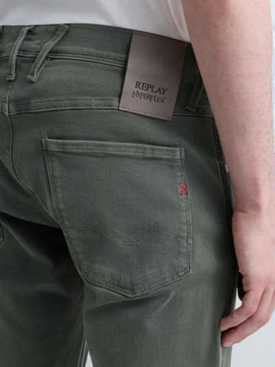 Replay Jeans ANBASS M914E Military Green - Hyperflex Bull Denim